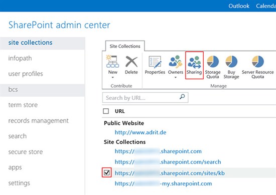 SharePoint content with external