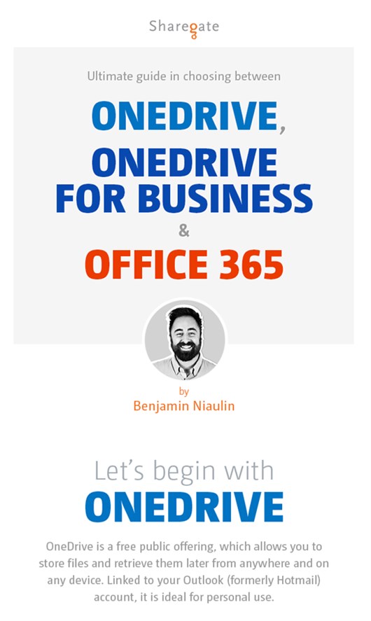  OneDrive, OneDrive for Business and Office 365 Infographic