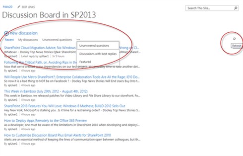 Discussion Board Lists SharePoint 2013