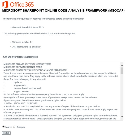 Microsoft SharePoint Online Code Analysis Framework