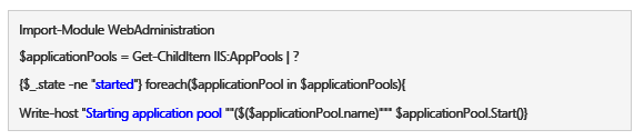 Start Application Pools Manually