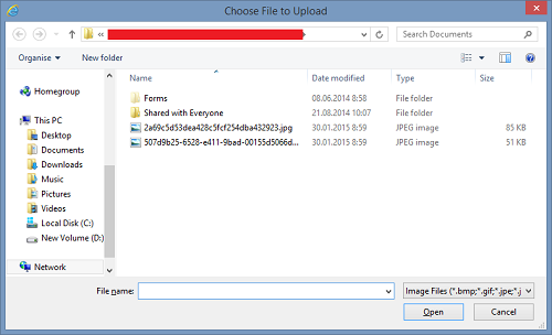 O365-Choose File To Upload