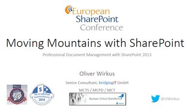 [ #ESPC14 ] Moving mountains with SharePoint!