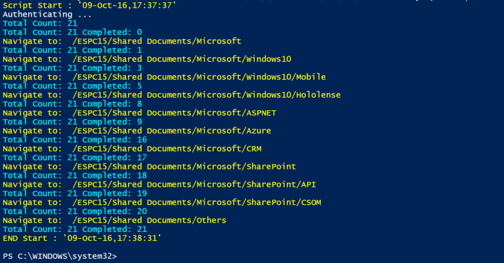 CSOM PowerShell script to generate report of Document Library