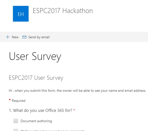 Microsoft Forms survey