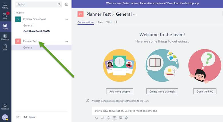 create a Team in Microsoft Teams