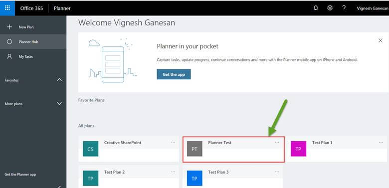 Plan in Microsoft Planner: