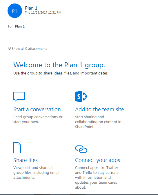  welcome email to that Office 365 group
