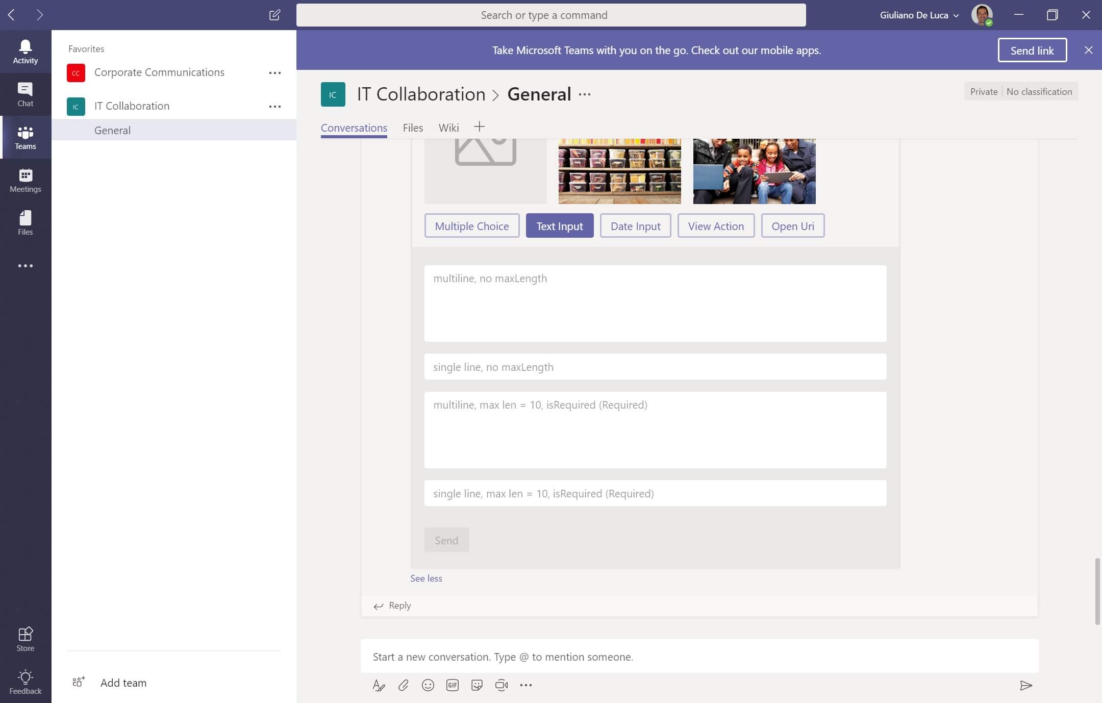 Microsoft Teams API Example