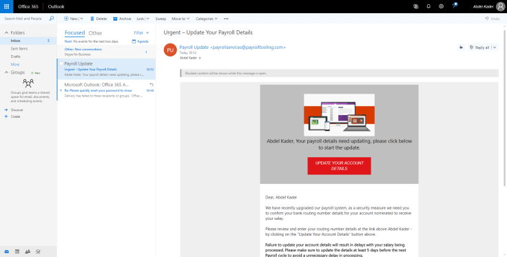 Create a phishing attack from a template – Office 365 Admin Center
