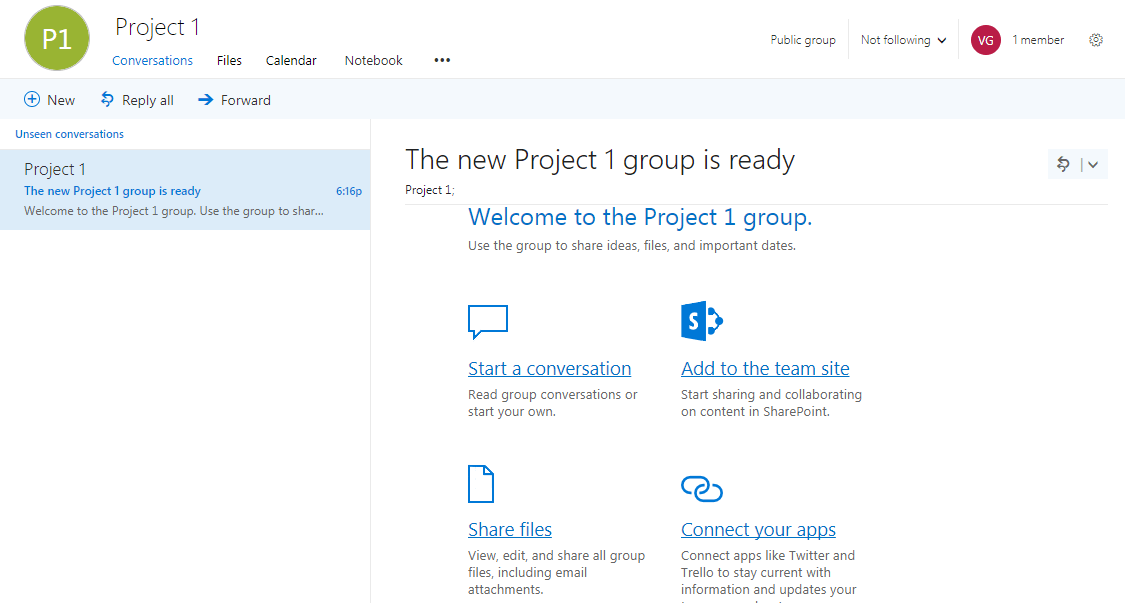 Creating an Office group