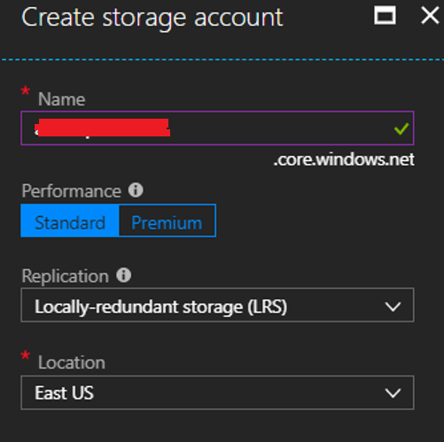 Create a storage account