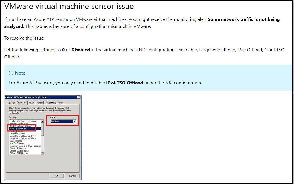 VMware virtual machine sensor issue