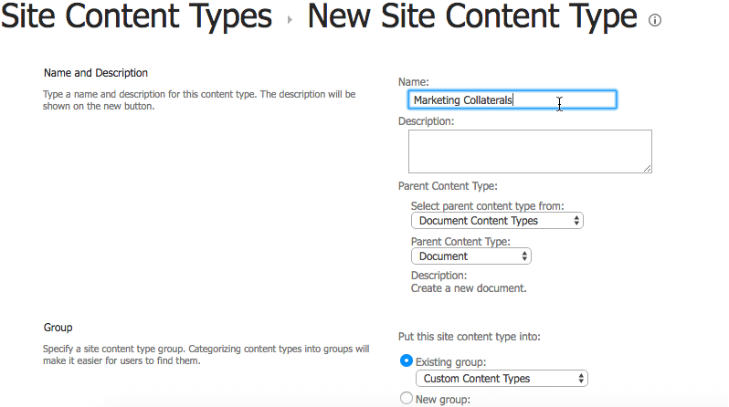Site Content Types 