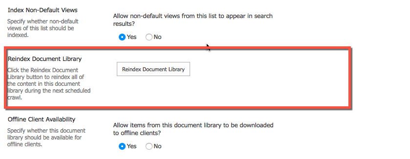 Reindex document library