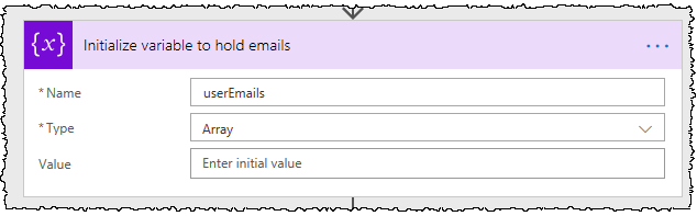 Initialize a variable