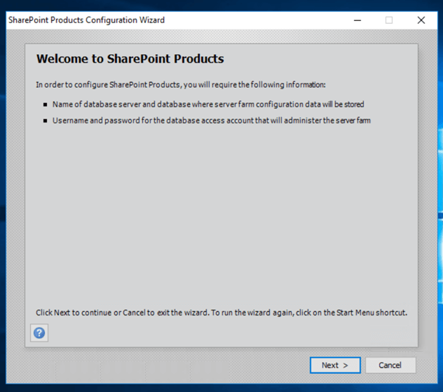 SharePoint Products Configuration