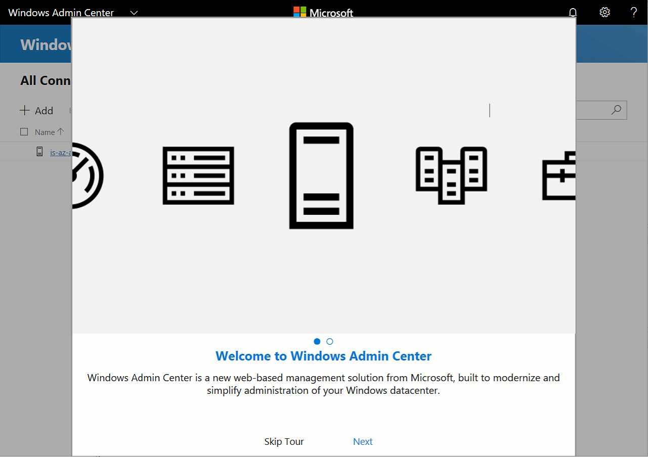 Welcome to Windows Admin Center