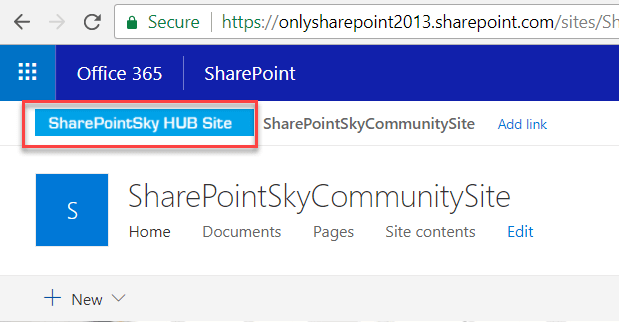 Associate SharePoint communication site to Hub site
