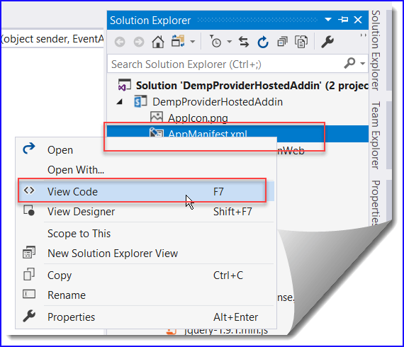 AppManifeast.xml file 