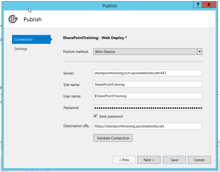 SharePoint Training Web Deploy