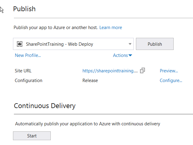 SharePoint Training Web Deploy