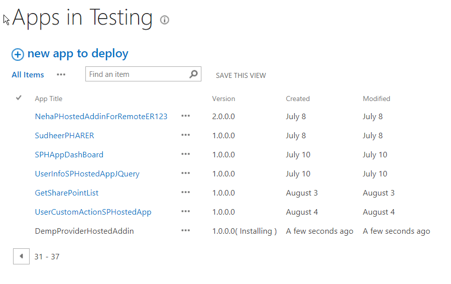 Apps in Testing
