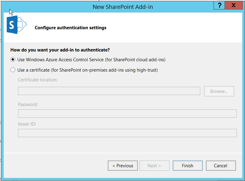 Configure authentication settings