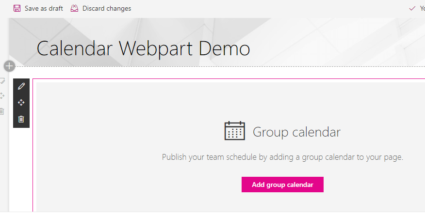 Calendar WebPart Demo