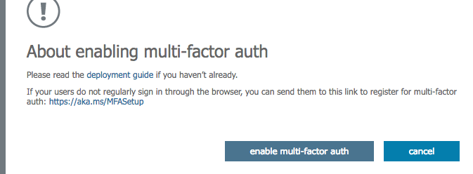 Enable multi-factor auth