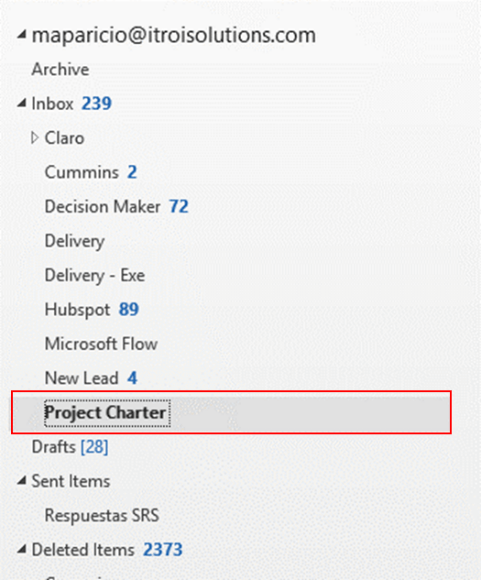 Figure 1: New Folder - Microsoft Outlook