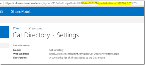 Cat directory - settings