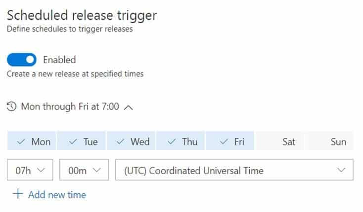 Scheduled release trigger
