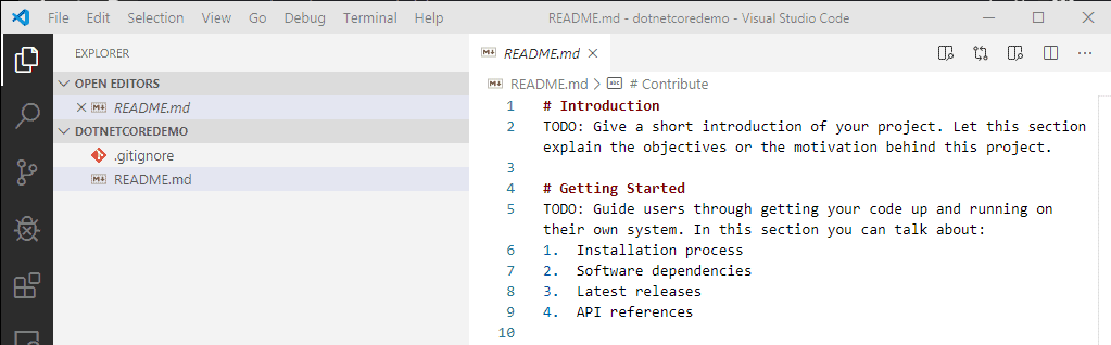 Getting started with git and azure devops