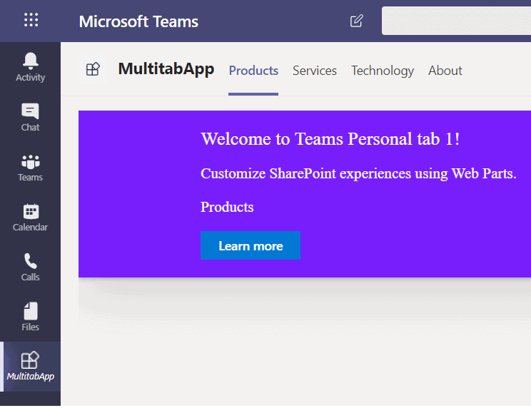 Deploy Multi-Tab Microsoft Teams personal Tab Using SharePoint Framework
