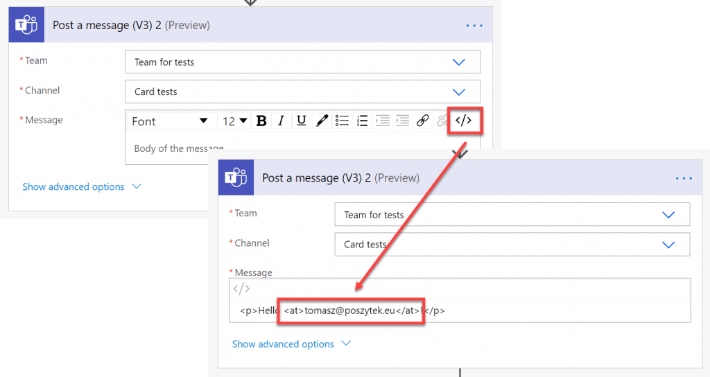 MENTIONING IN MICROSOFT TEAMS VIA POWER AUTOMATE