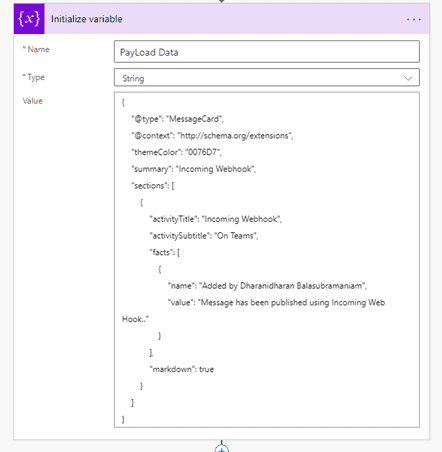 POST MESSAGE TO MICROSOFT TEAMS USING INCOMING WEBHOOK