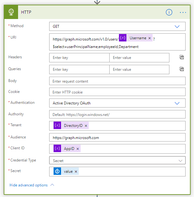 Using Azure Key Vault to Store Client Secret for Graph API in Power Automate