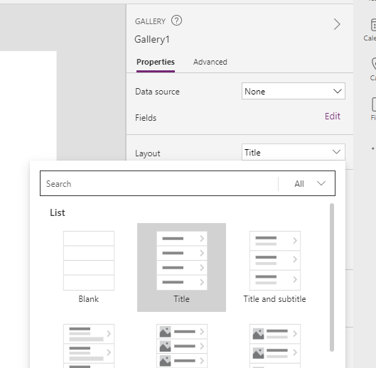PowerApps Vertical Gallery with a Horizontal Scroll bar.
