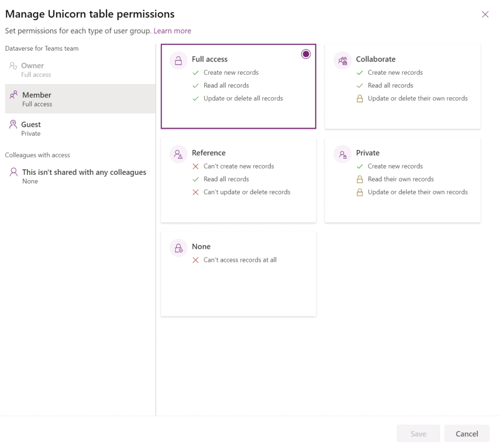 Understanding Dataverse For Teams Permissions