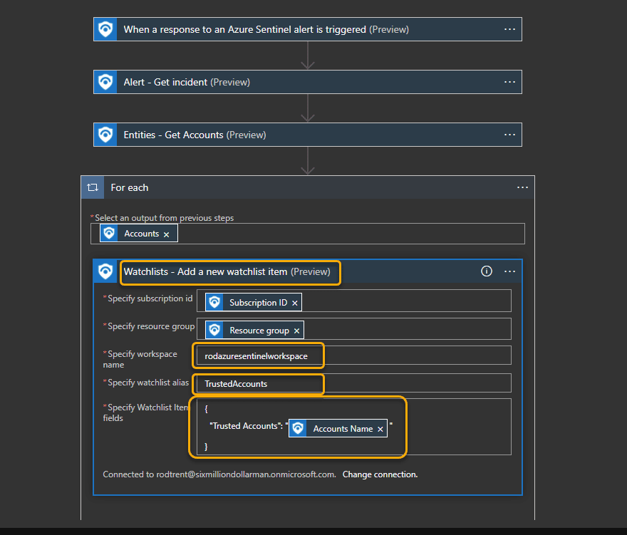 How to Use the Watchlists Logic App Connector for Azure Sentinel