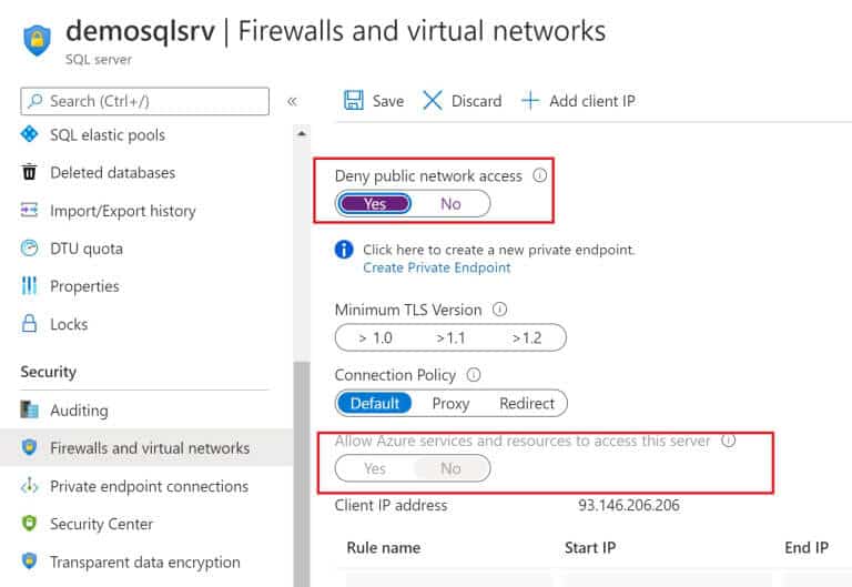 Securing your Azure SQL Database with a private endpoint
