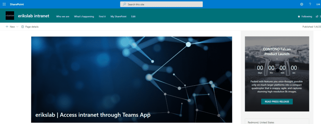 Attach a SharePoint Online site as a Microsoft Teams app to the Microsoft Teams navigation bar