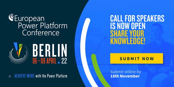 Submit to Speak at the European Power Platform Conference