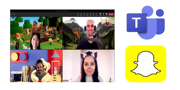 Microsoft Teams and Snapchat Lenses