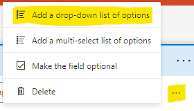 Add a drop-down list of options