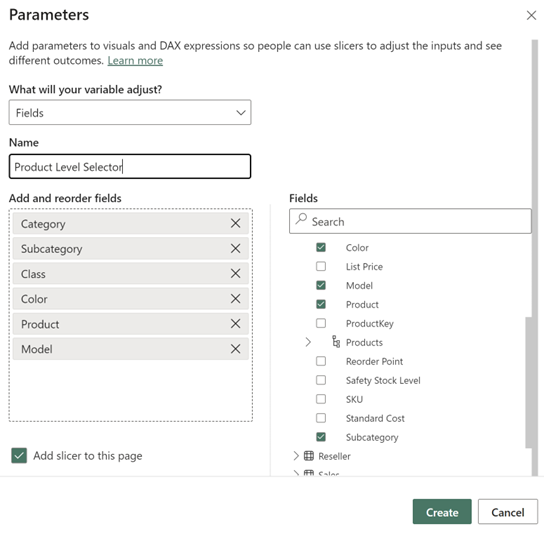 Create a dynamic slicer with field parameters with core visual – #PowerBI