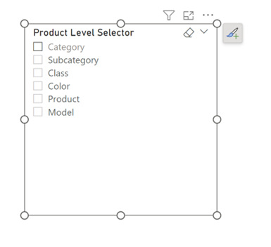 product level selector