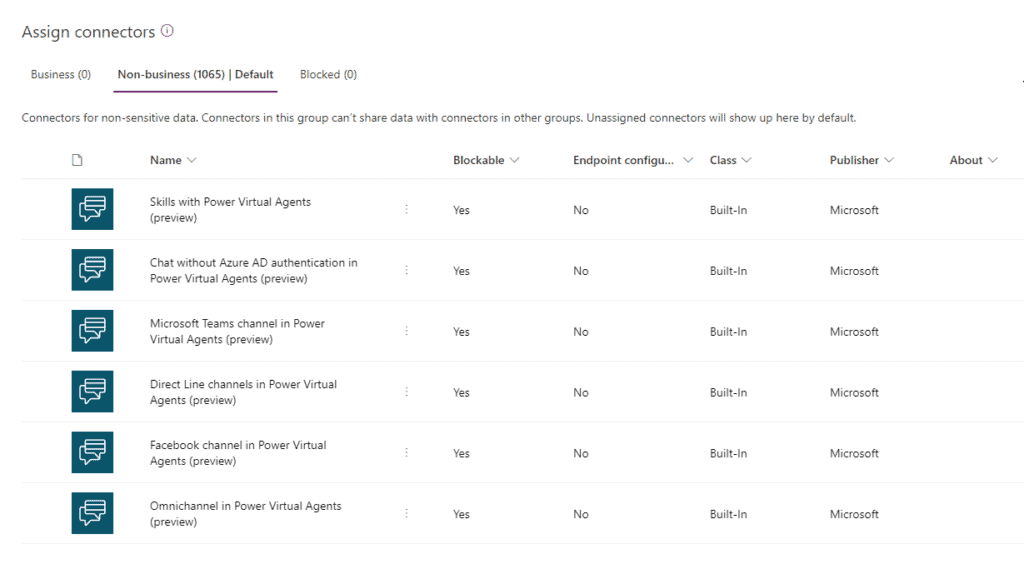 Assign connectors