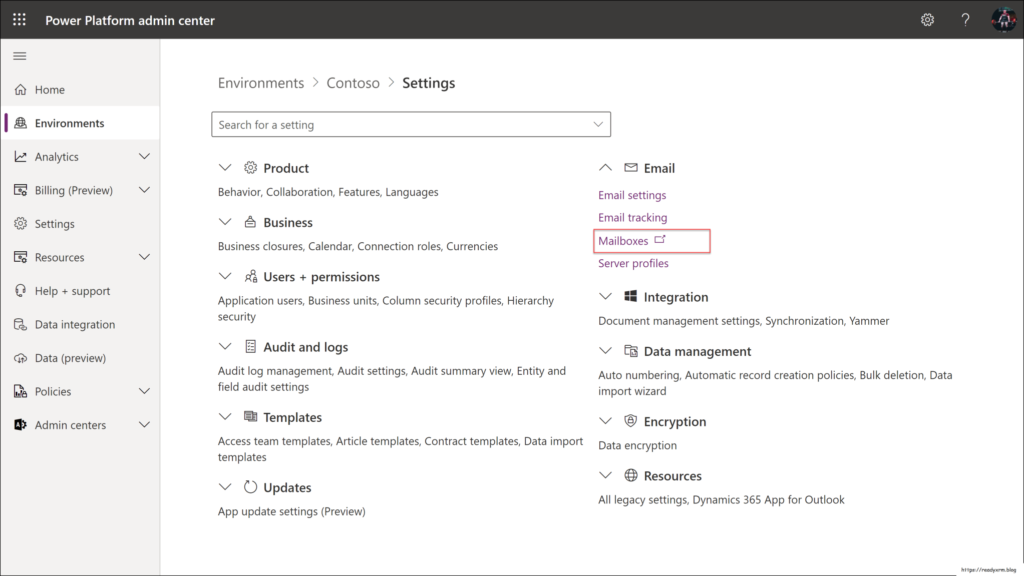 Power platform admin centre